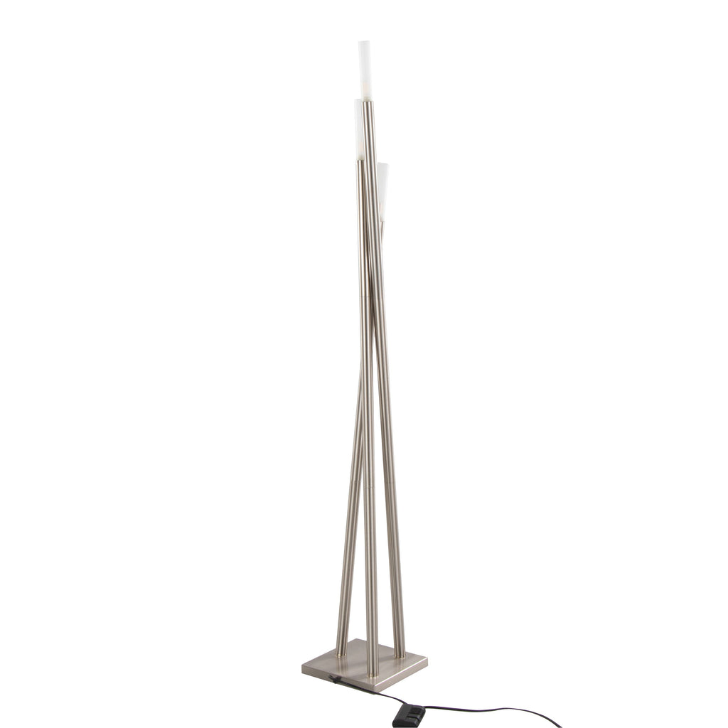 Icicle Contemporary Floor Lamp in Brushed Nickel