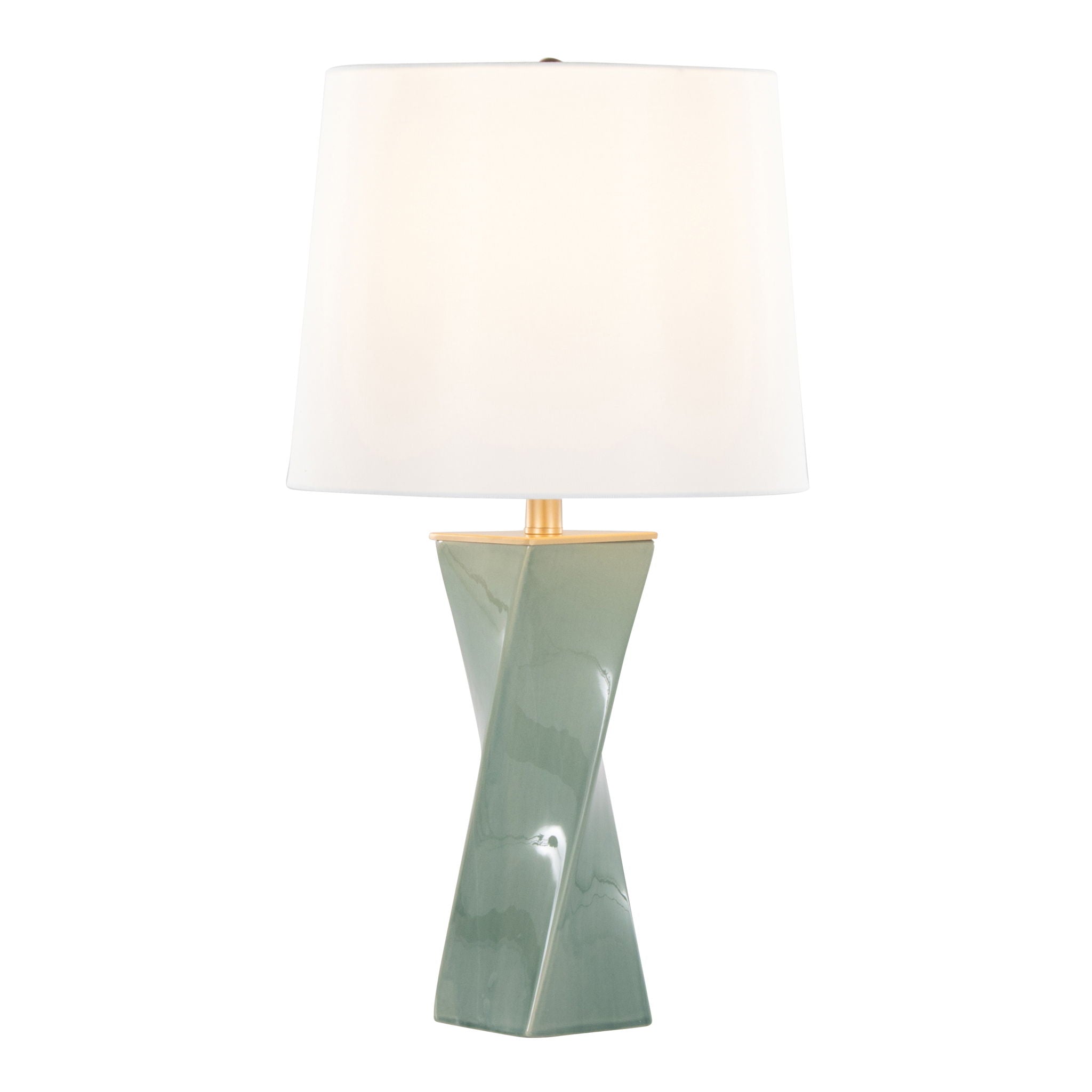 Curvo Square Table Lamp | Twisted Ceramic Contemporary Table Lamp
