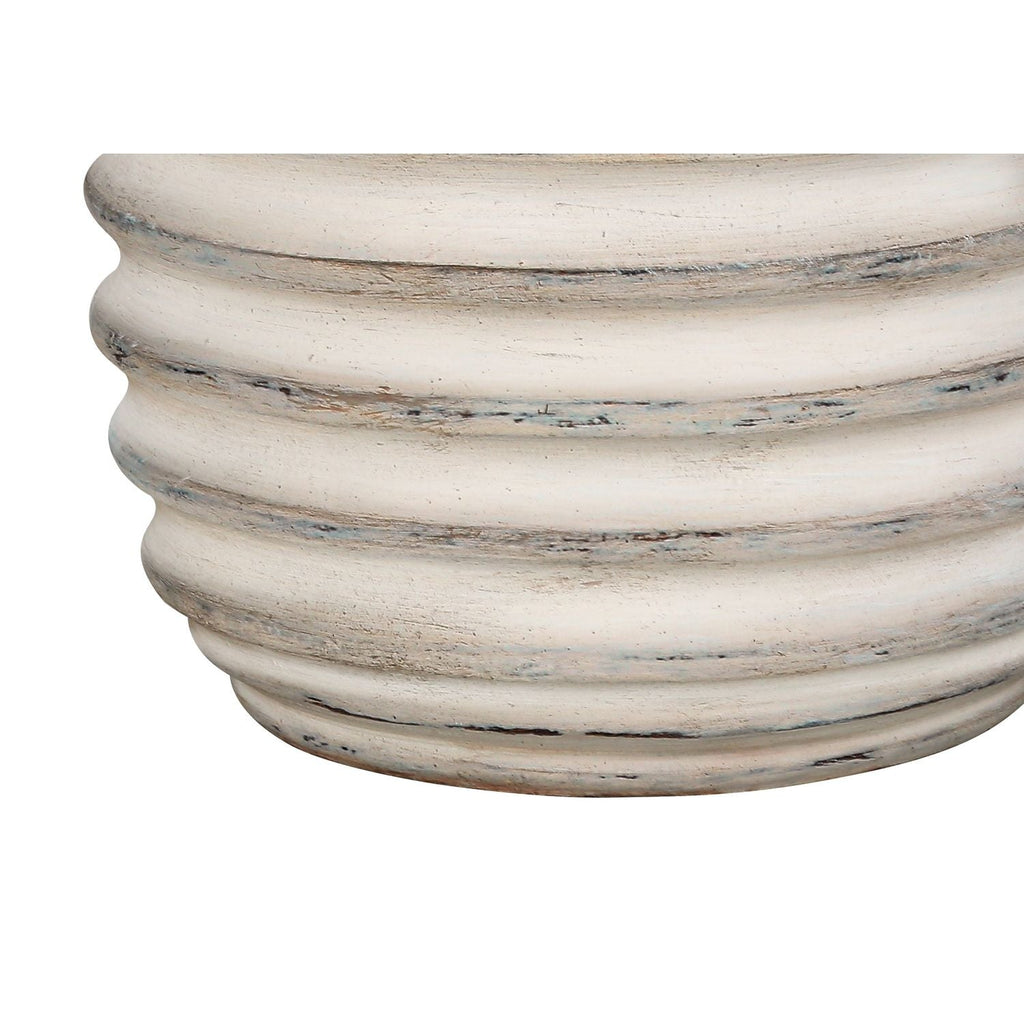 Beehive Resin Table Lamp | Ridged Cream Resin Transitional Table Lamp