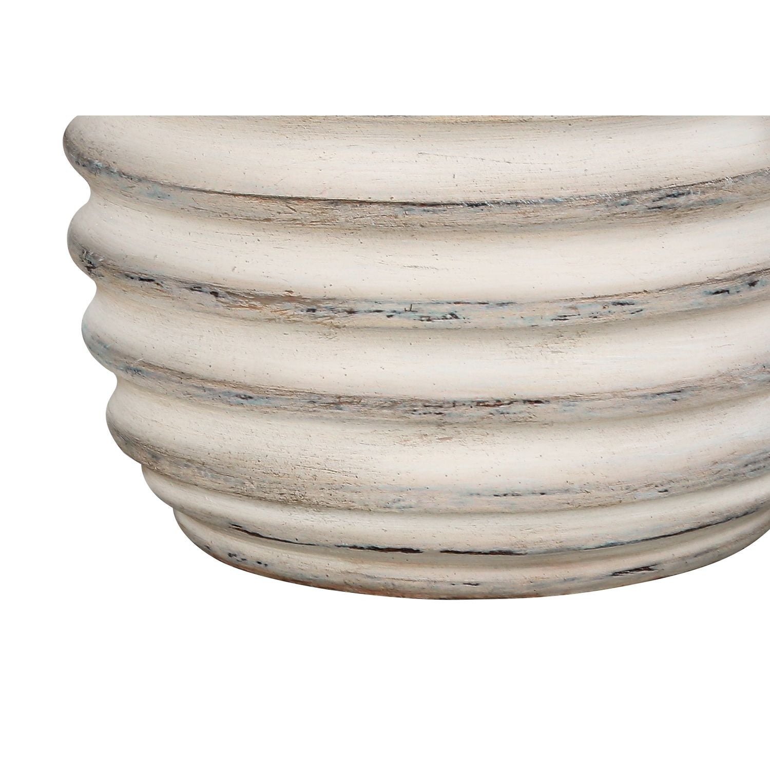 Beehive Resin Table Lamp | Ridged Cream Resin Transitional Table Lamp
