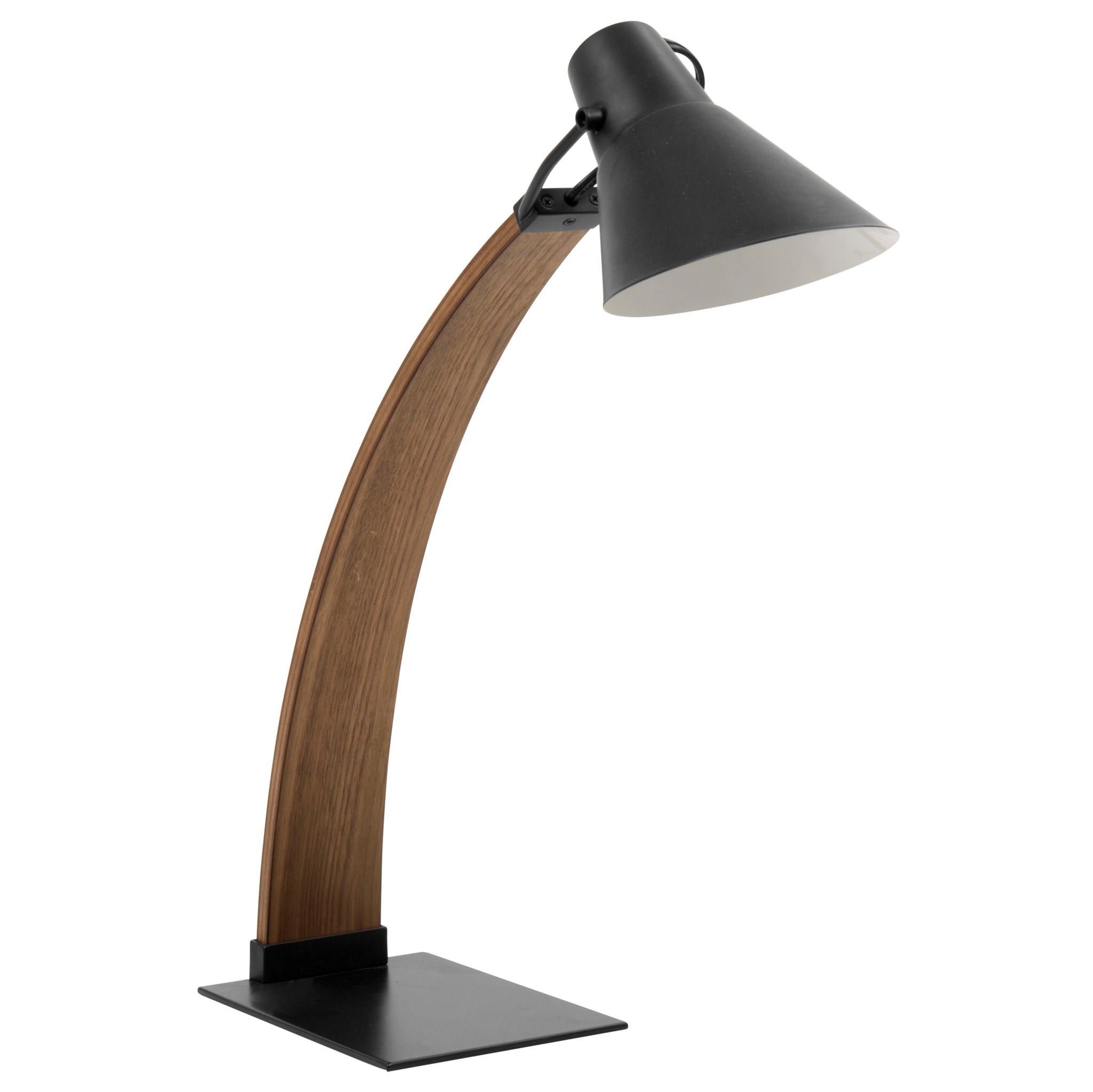 Noah Arched Wood Table Lamp | Retro Modern Wood Neck Table Lamp