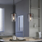 Modern Industrial Pendant Light with Clear Glass Shade