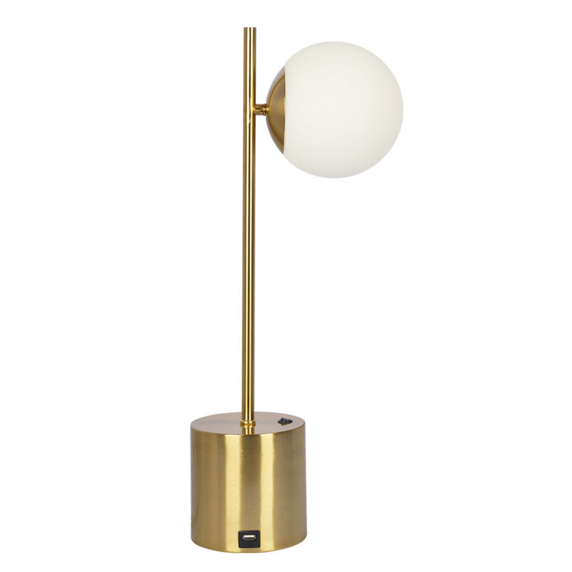 Ethereal Globe Desk Lamp | Compact Gold Base Globe Shade Table Lamp