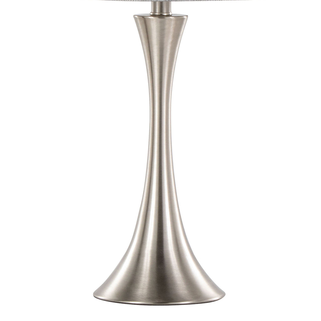 Lenuxe Modern Table Lamp Set | Round Base Hourglass Table Lamp Set of 2