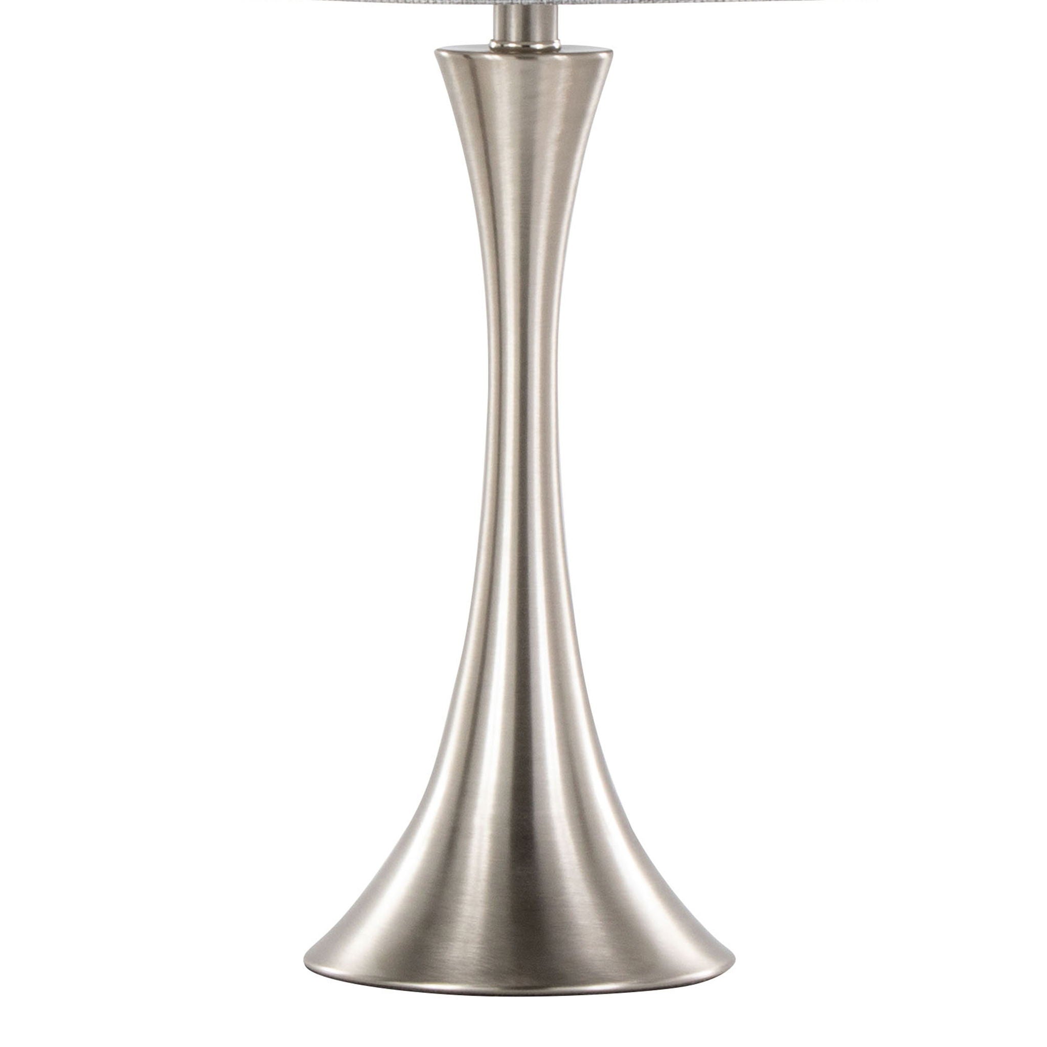 Lenuxe Modern Table Lamp Set | Round Base Hourglass Table Lamp Set of 2