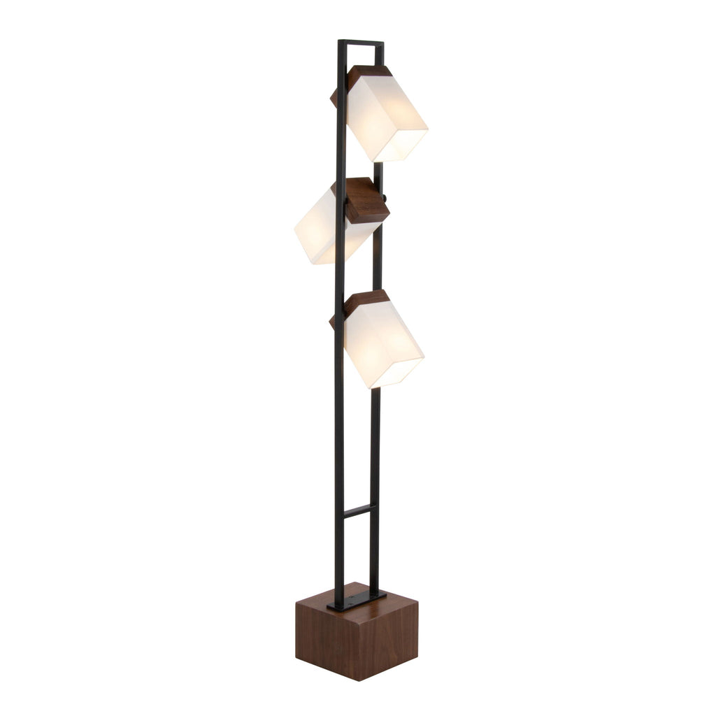 Bento Floor Lamp | Walnut & Black Contemporary Floor Lamp