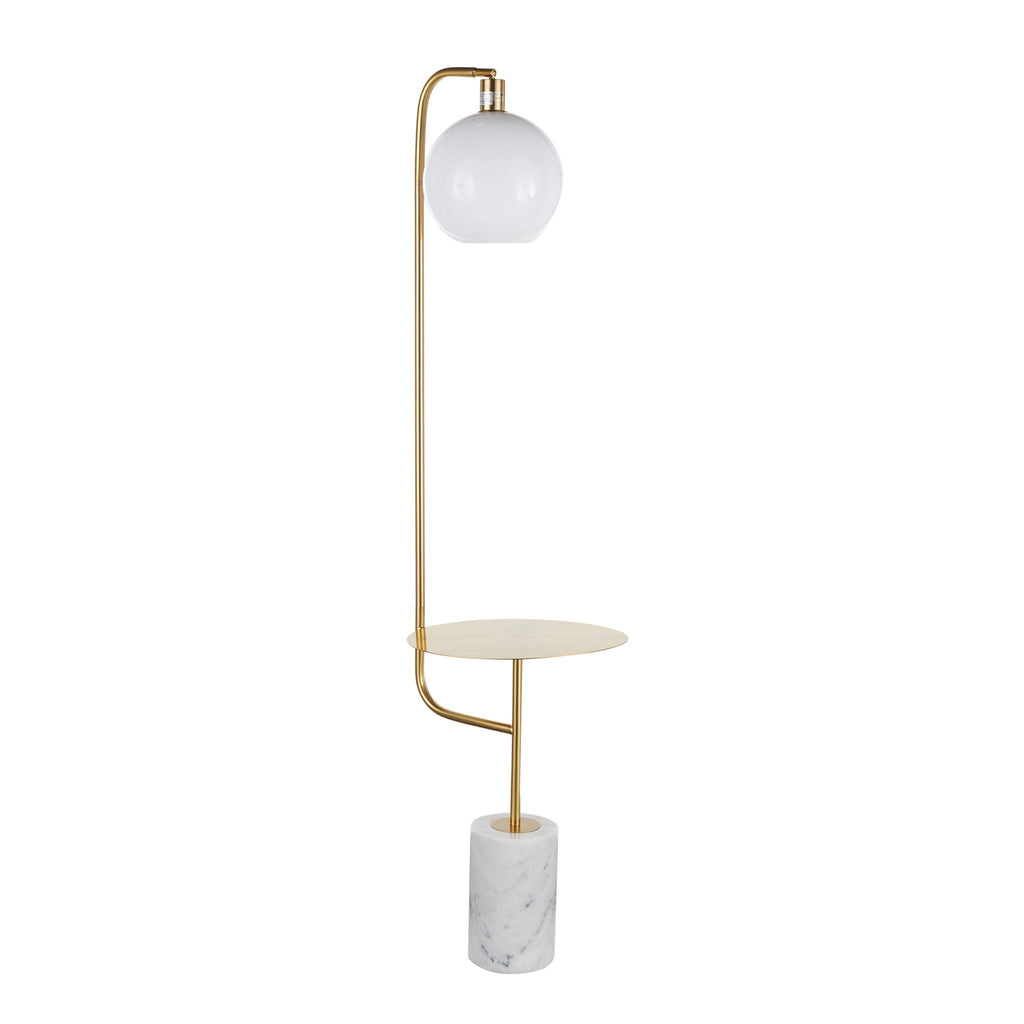 Symbol Floor Lamp with Side Table | Marble & Metal Floor Lamp Side Table