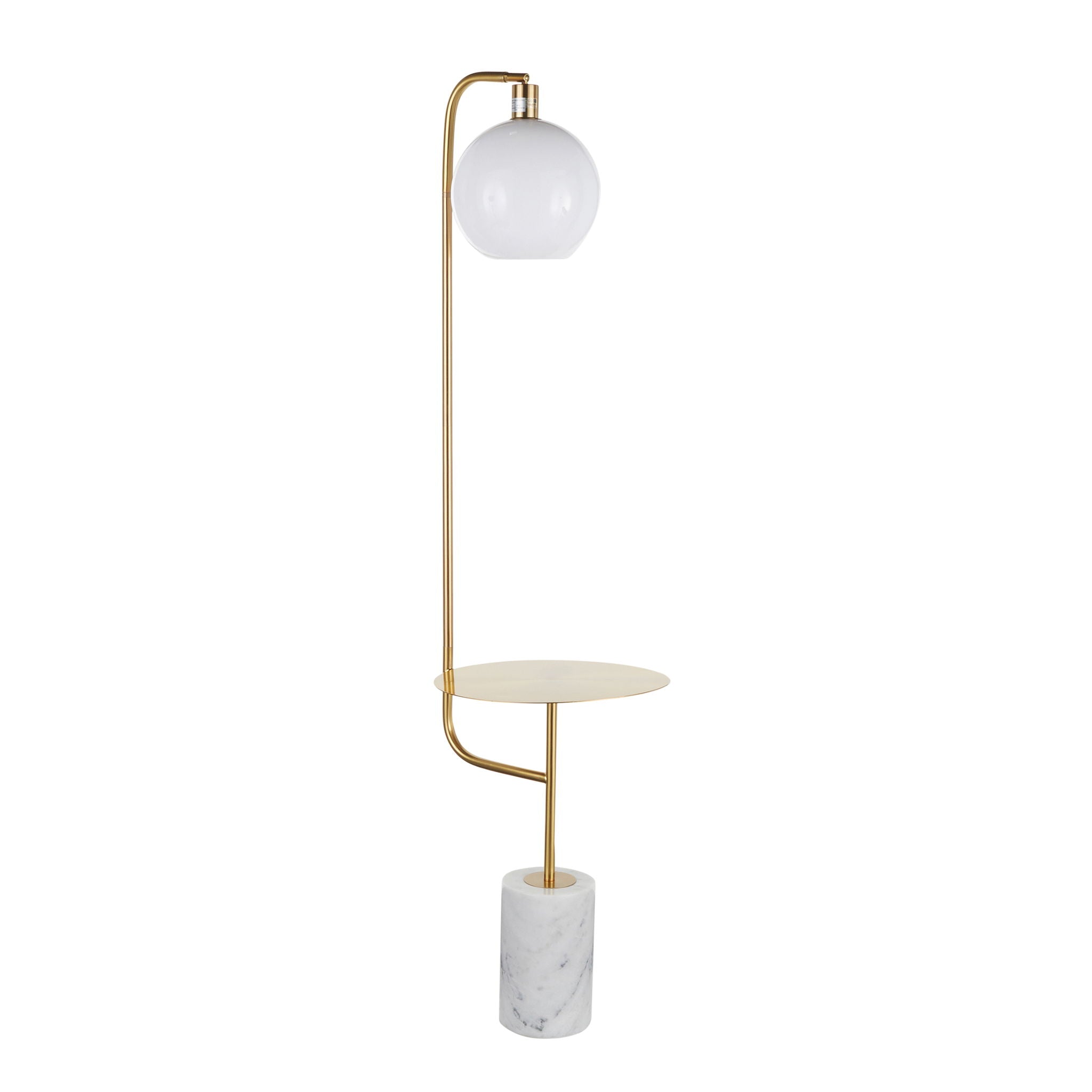 Symbol Floor Lamp with Side Table | Marble & Metal Floor Lamp Side Table