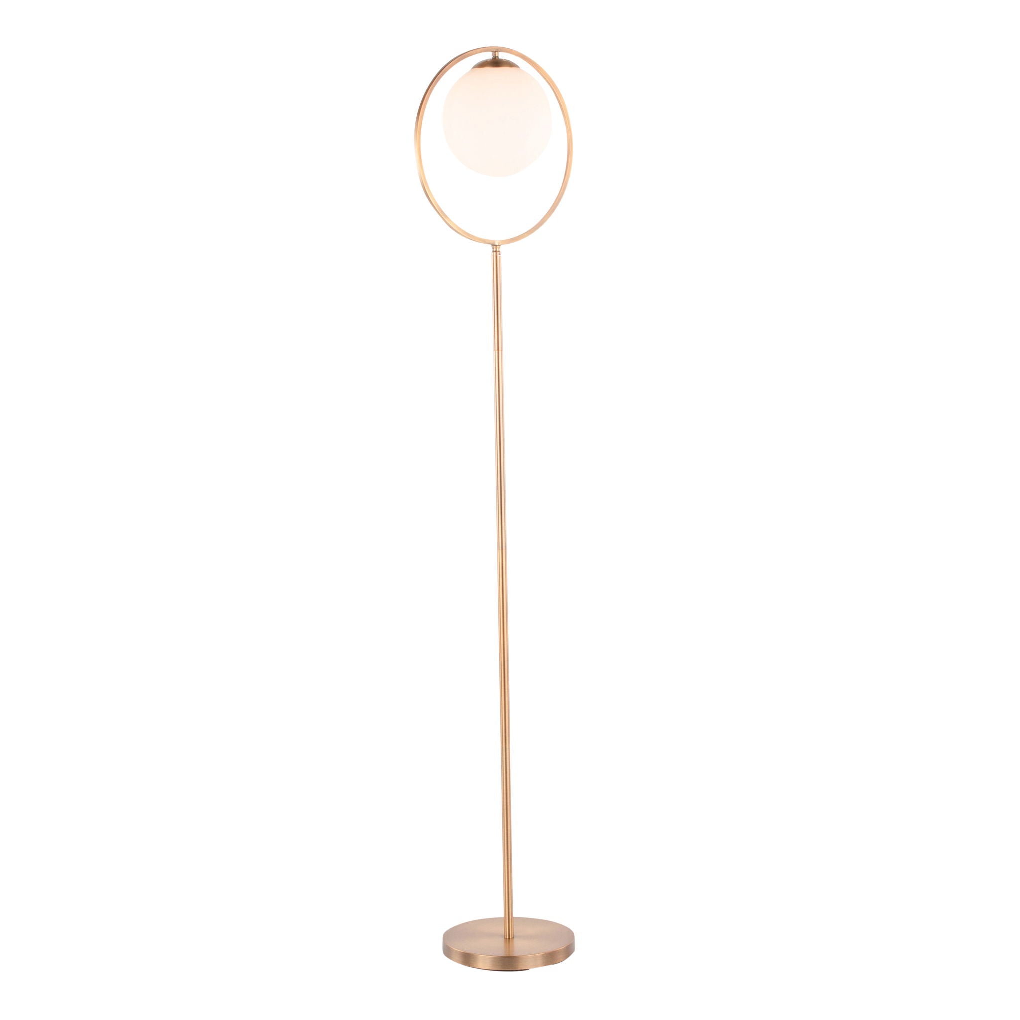 Moon Floor Lamp | Sleek Metal Contemporary Floor Lamp with Frosted Shade