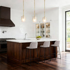 Gold Modern Pendant Light with Frosted Glass Shade