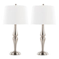 Sawyer Hourglass Table Lamp Set | Brushed Nickel Table Lamp Set of 2