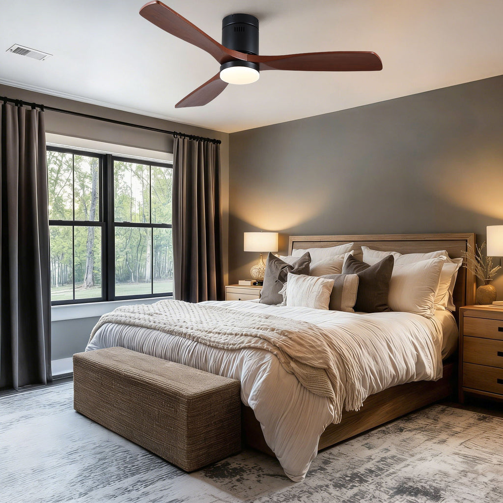 Low Profile LED Ceiling Fan | Flush Mount Ceiling Fan with Integrated Light