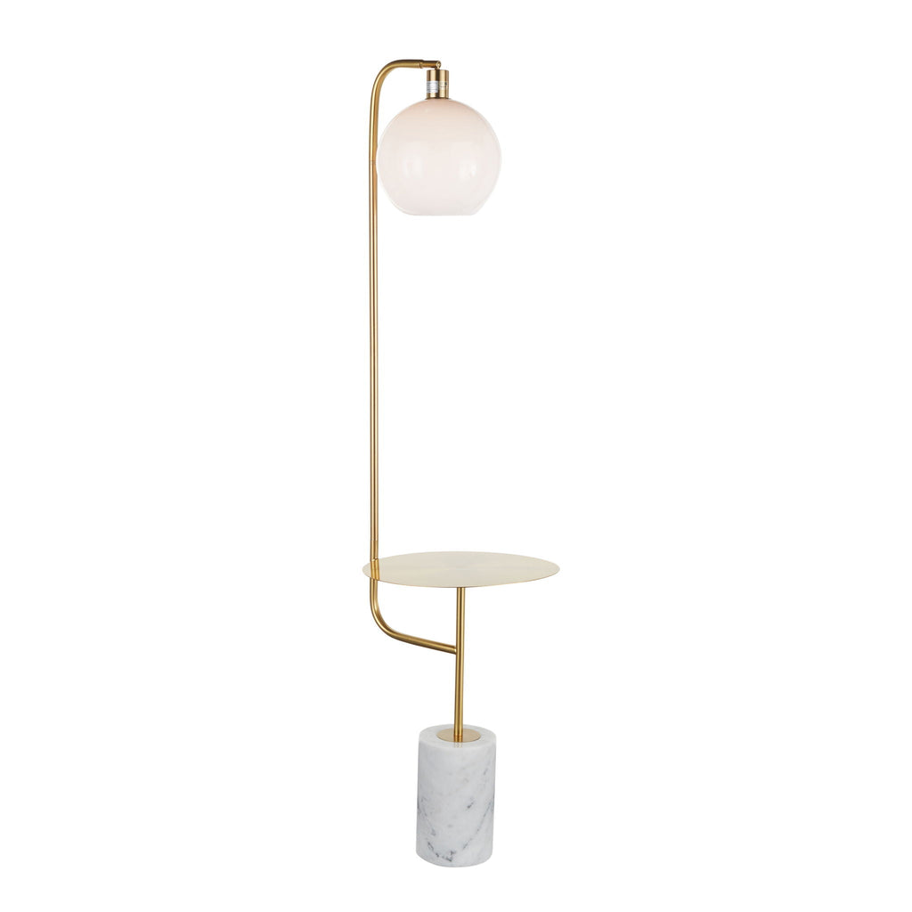 Symbol Floor Lamp with Side Table | Marble & Metal Floor Lamp Side Table