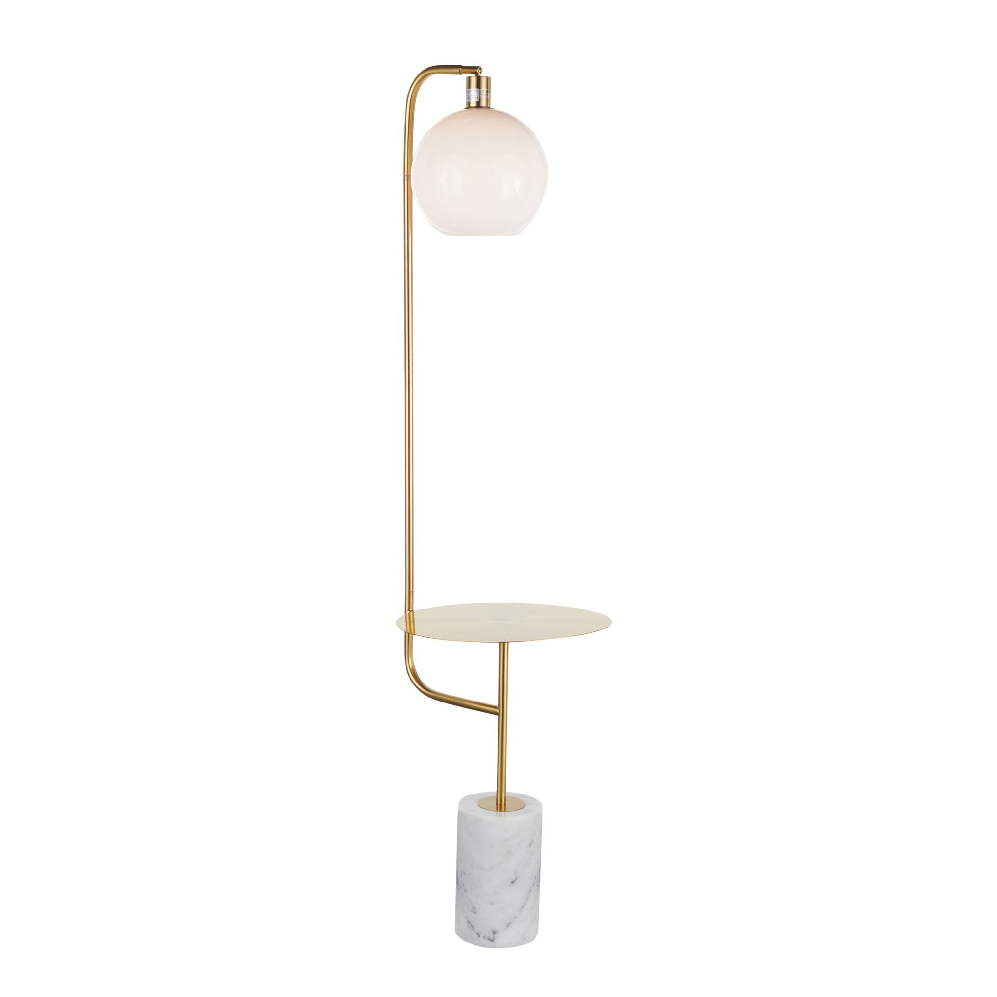 Symbol Floor Lamp with Side Table | Marble & Metal Floor Lamp Side Table