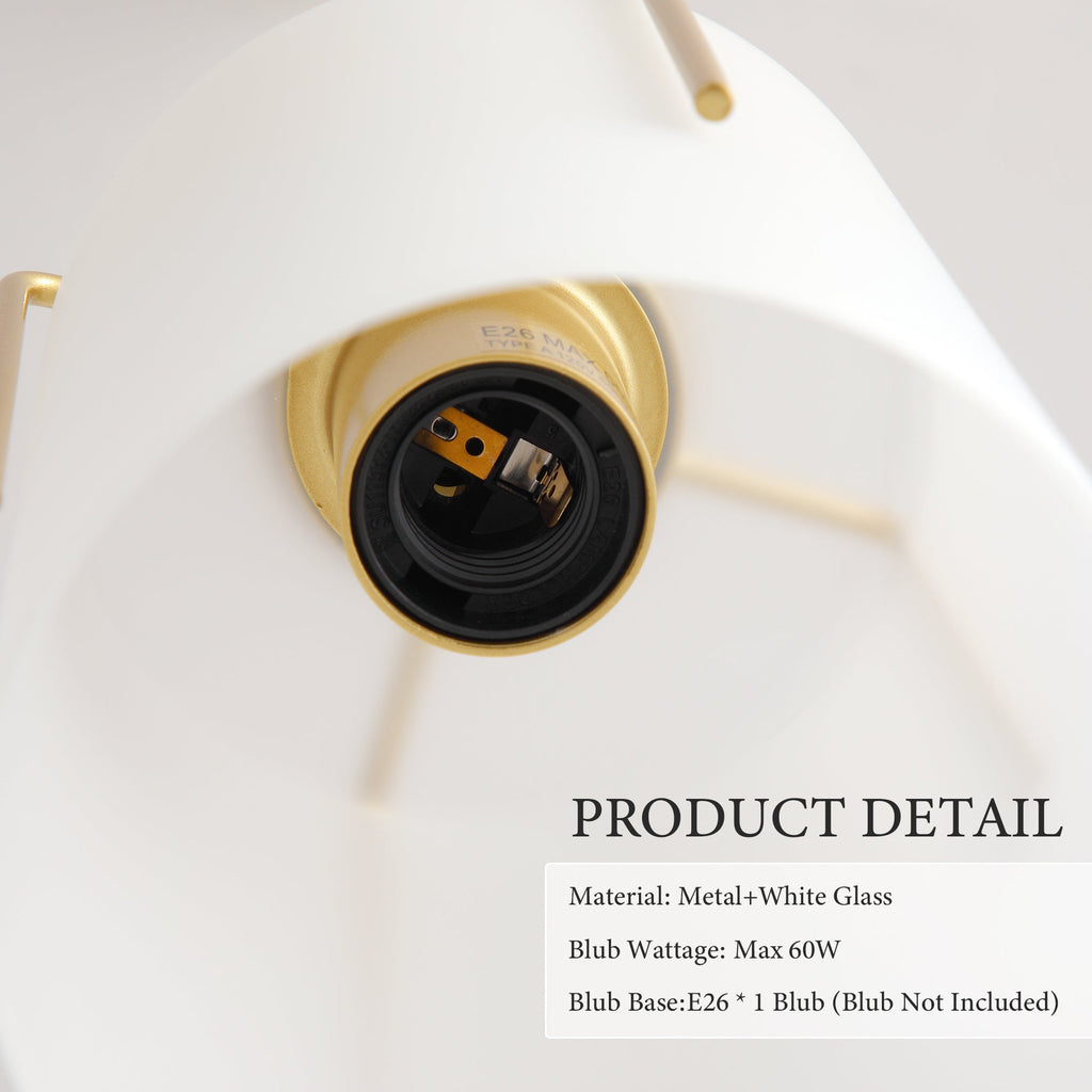 Gold Modern Pendant Light with Frosted Glass Shade