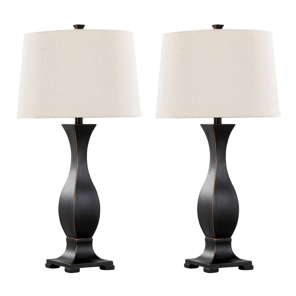 Riley Table Lamp Set | Transitional Hourglass Table Lamp Set of 2