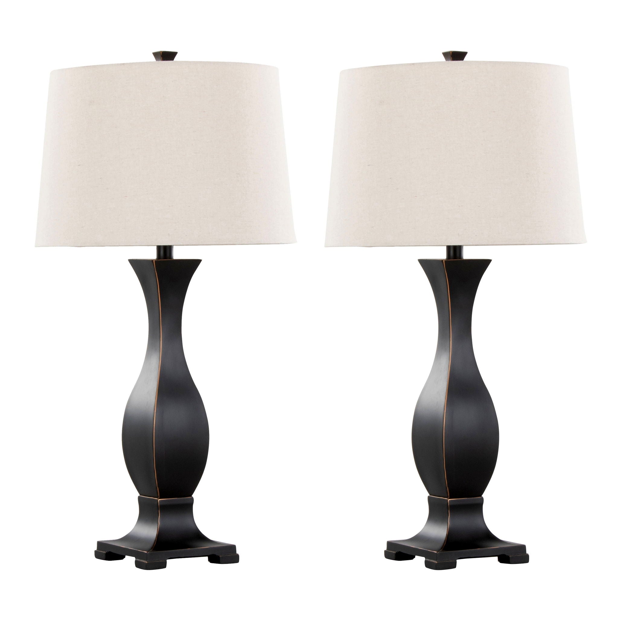 Riley Table Lamp Set | Transitional Hourglass Table Lamp Set of 2