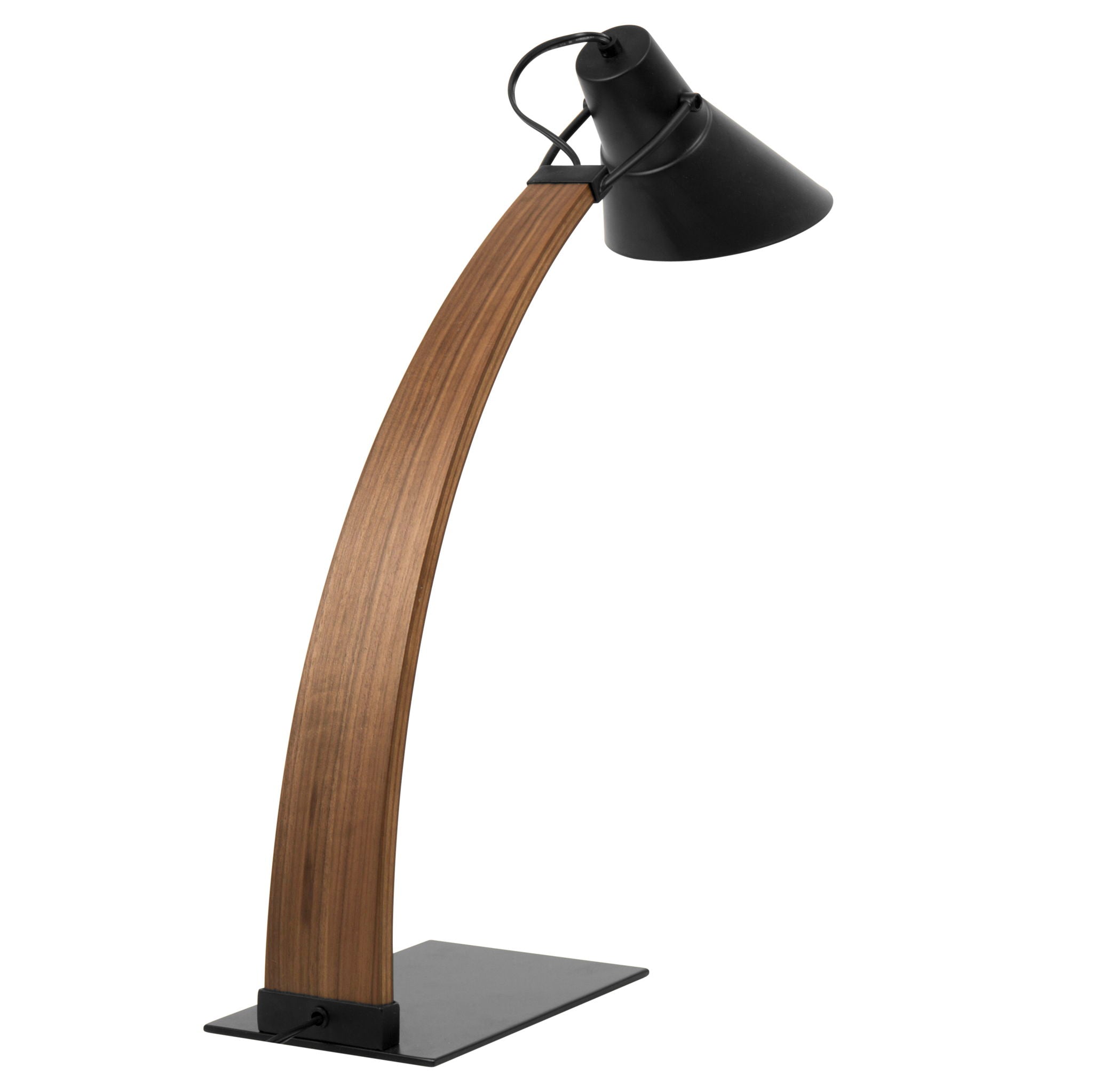 Noah Arched Wood Table Lamp | Retro Modern Wood Neck Table Lamp