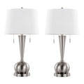Jules USB Table Lamp Set | Tapered Cylinder Table Lamp Set with USB, Set of 2