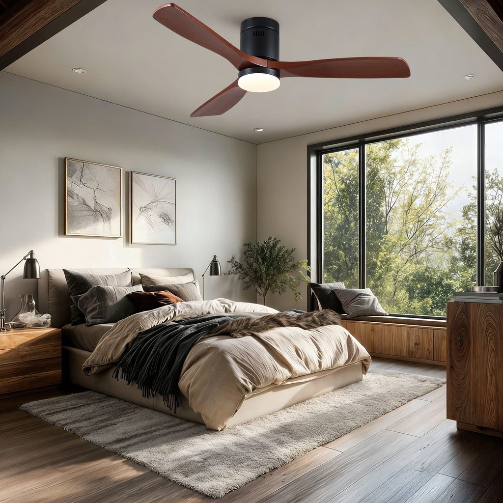 Low Profile LED Ceiling Fan | Flush Mount Ceiling Fan with Integrated Light