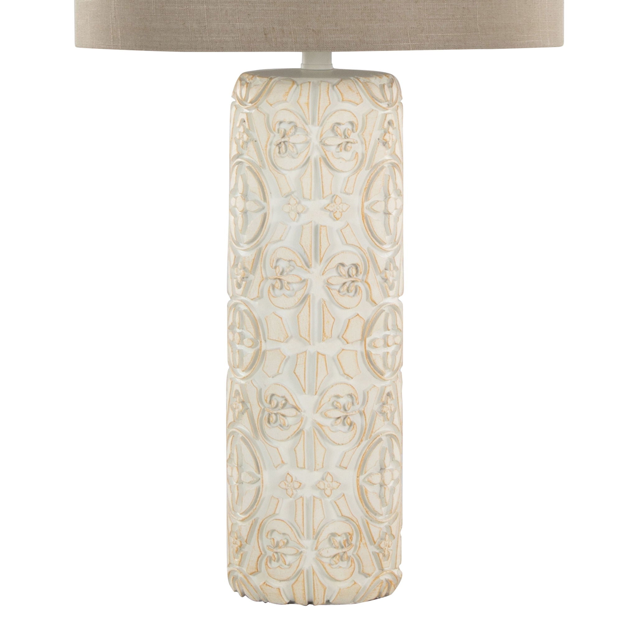 Charlotte Carved Table Lamp Set | Intricately Carved Polyresin Table Lamp Set of 2