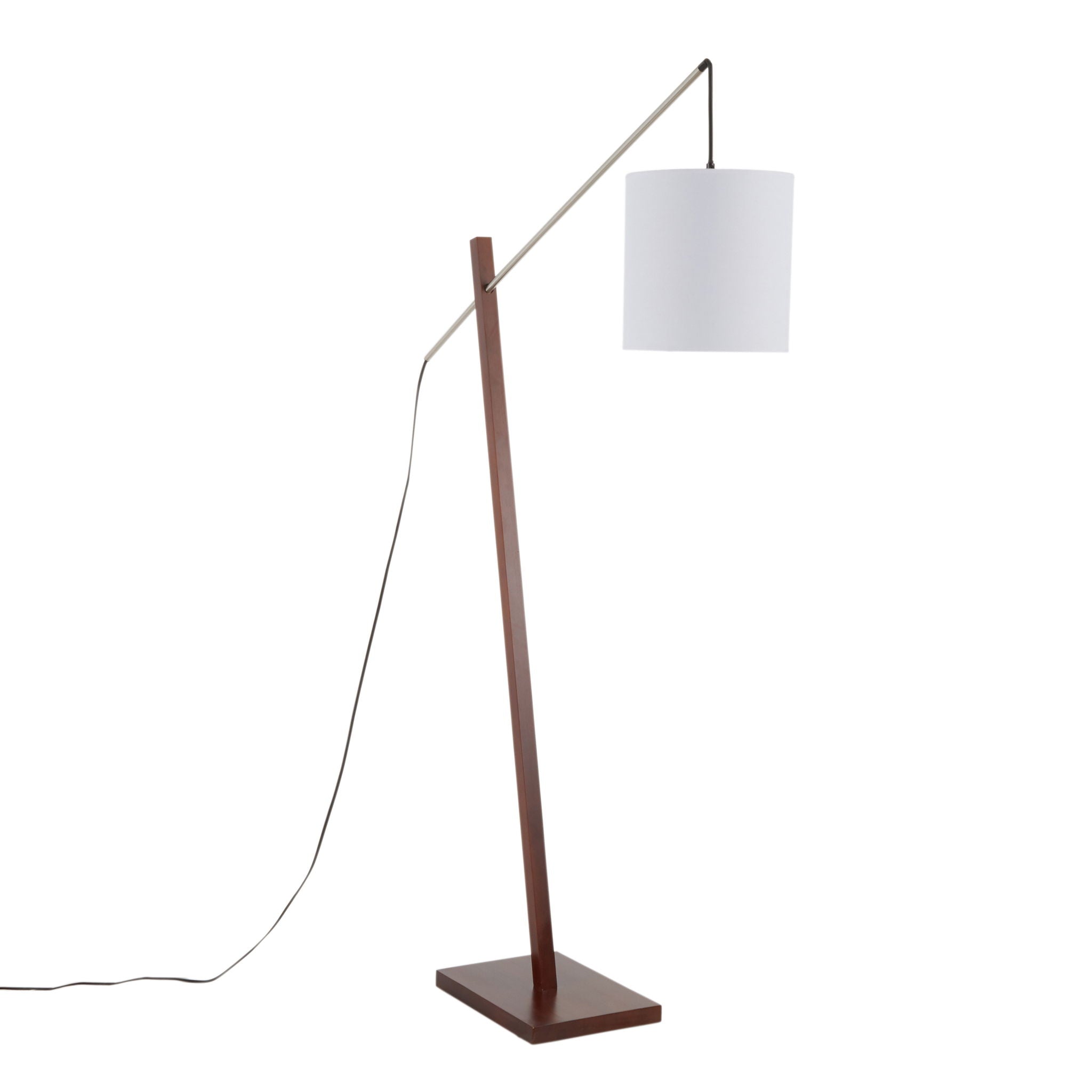 Arturo Wood & Rattan Floor Lamp | Natural Wood Base Floor Lamp