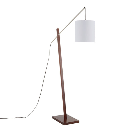 Arturo Wood & Rattan Floor Lamp | Natural Wood Base Floor Lamp