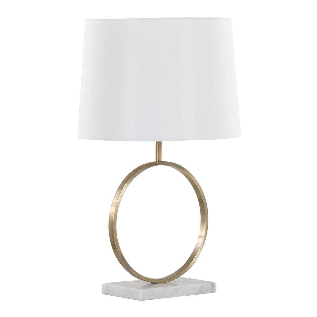 Moon Table Lamp | Marble Base & Gold Ring Contemporary Table Lamp