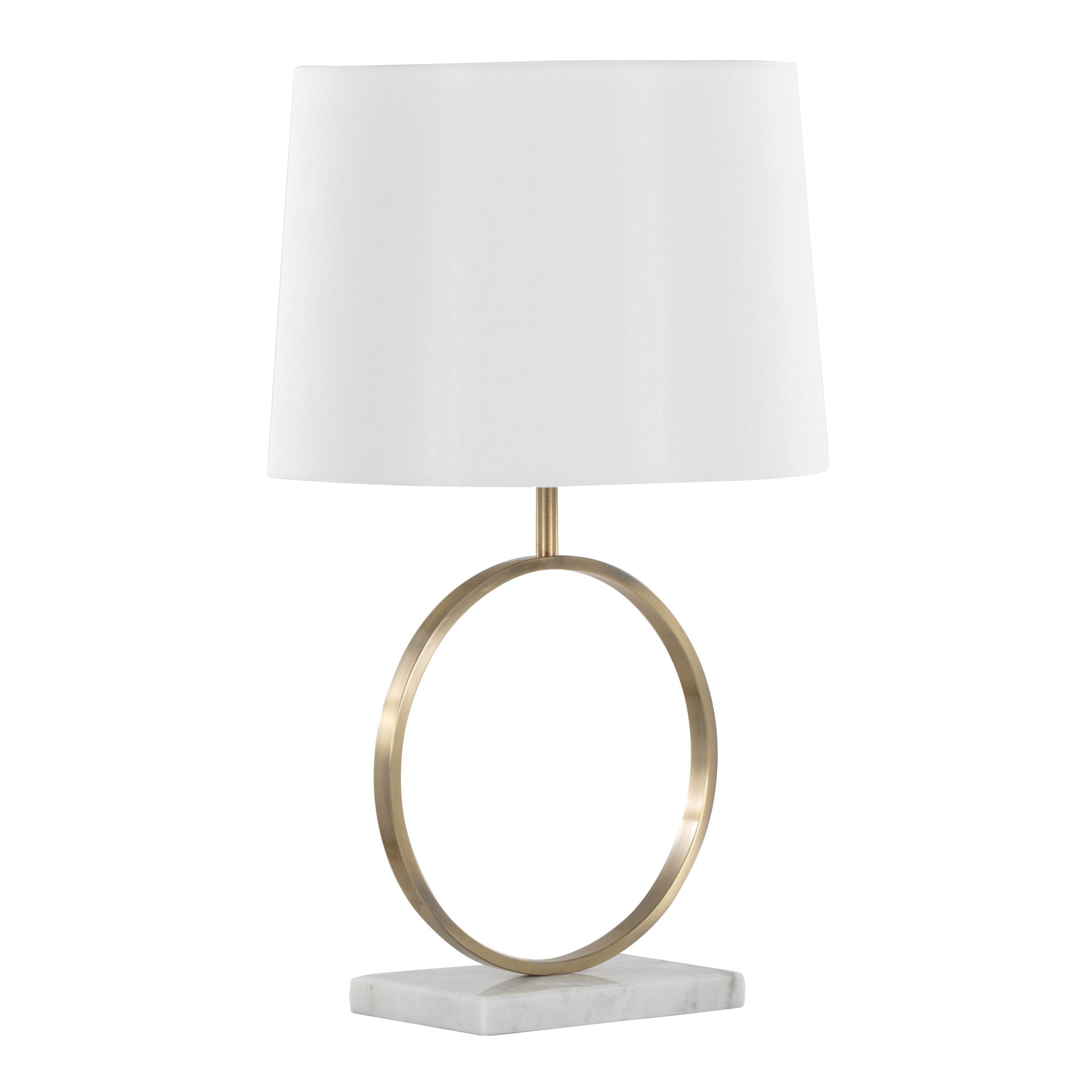 Moon Table Lamp | Marble Base & Gold Ring Contemporary Table Lamp