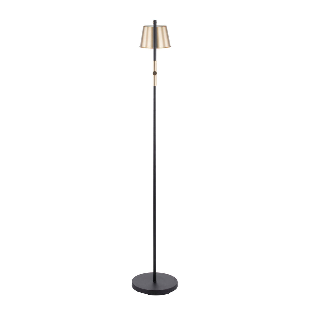 Metric Industrial Floor Lamp | Metal & Antique Brass Industrial Floor Lamp