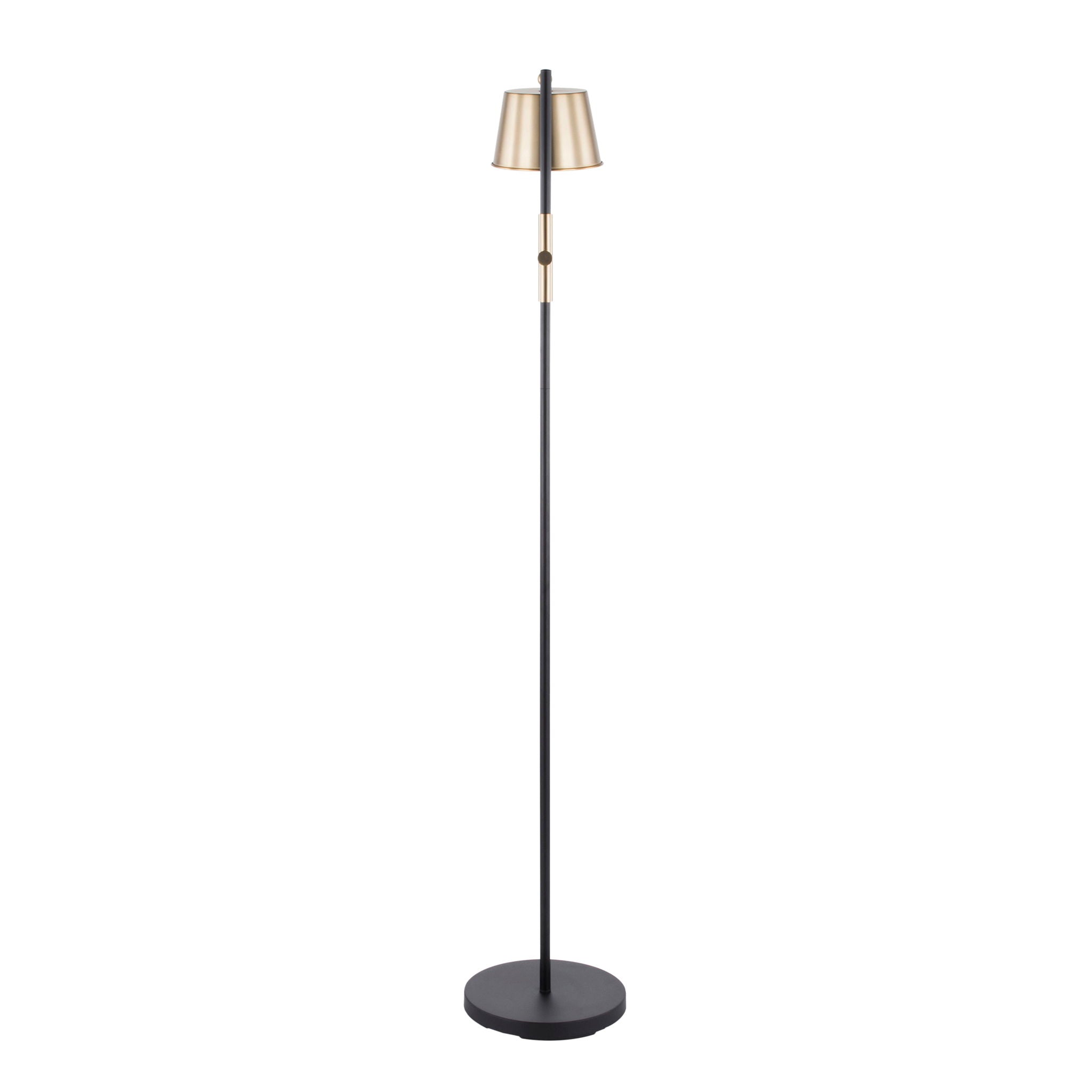 Metric Industrial Floor Lamp | Metal & Antique Brass Industrial Floor Lamp