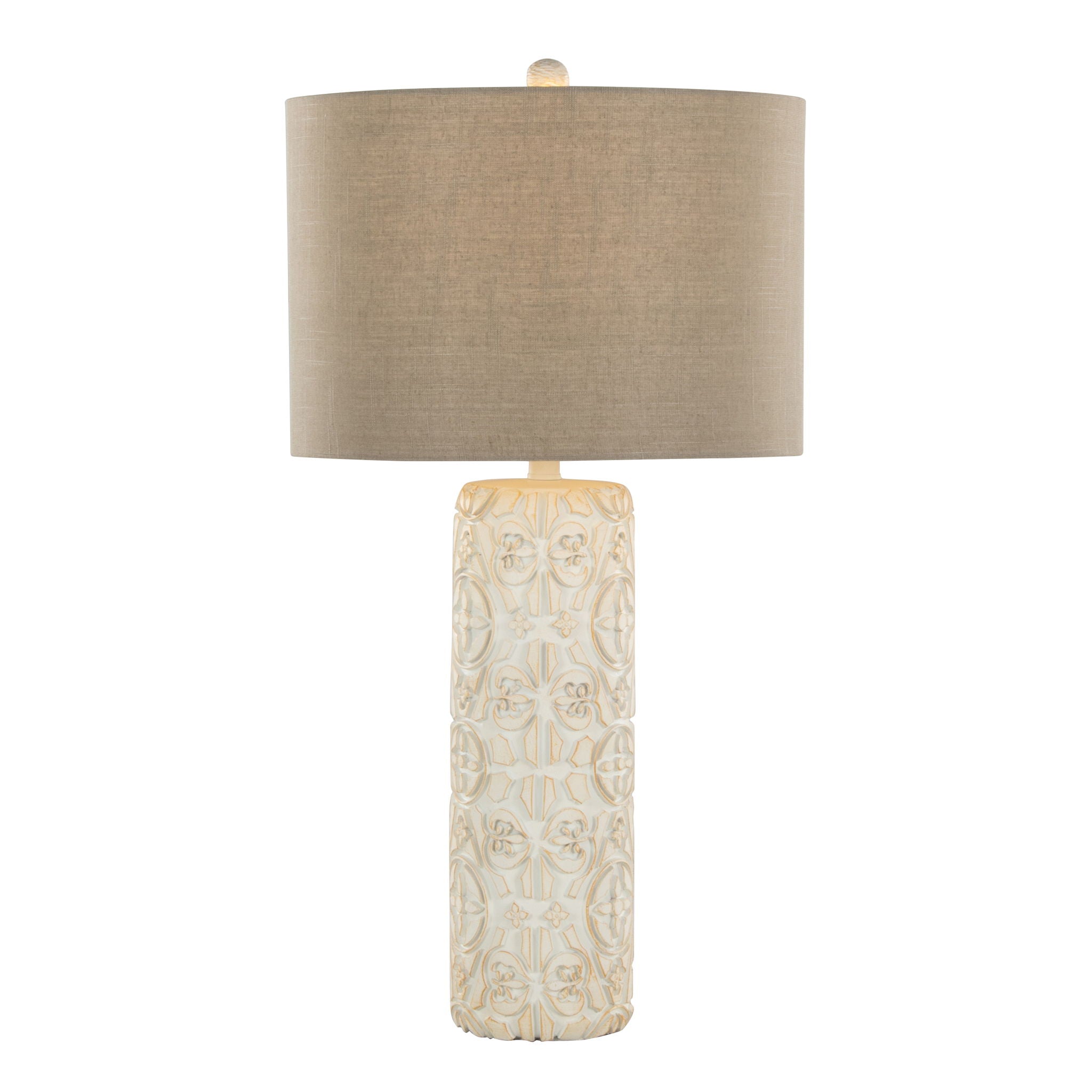 Charlotte Carved Table Lamp Set | Intricately Carved Polyresin Table Lamp Set of 2