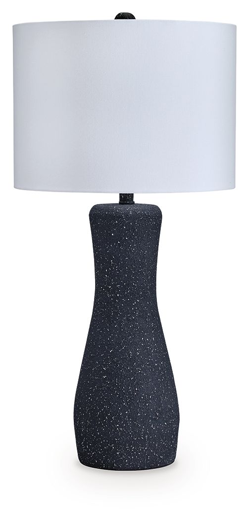 Maykins Metal Table Lamp | Black Textured Metal Contemporary Table Lamp