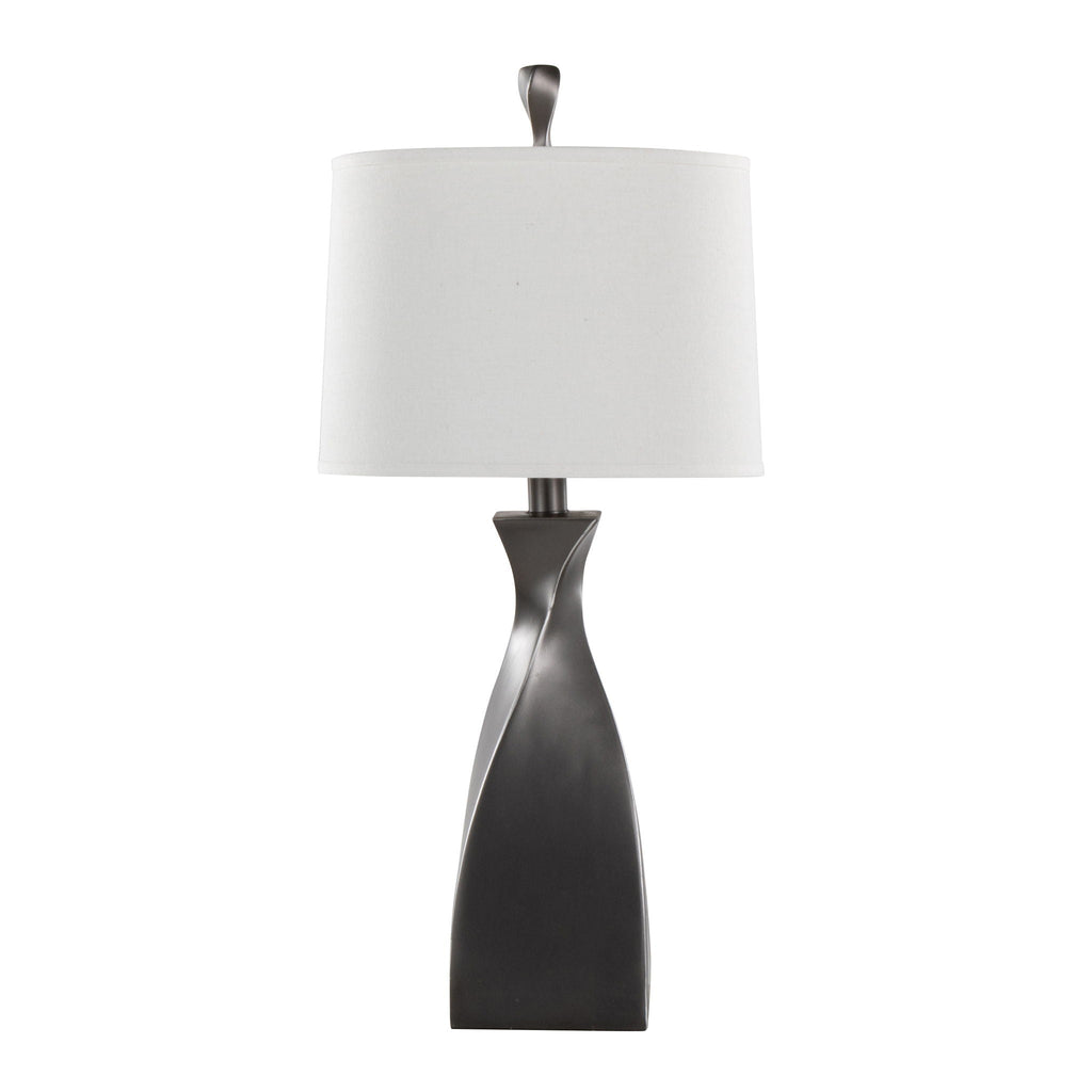 Curvo Block Base Table Lamp Set | Contemporary Polyresin Table Lamp Set of 2
