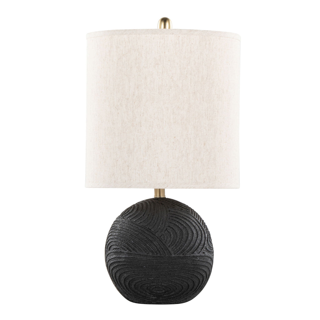 Kona Table Lamp Set | Matte Black & Brass Accent Table Lamp Set of 2
