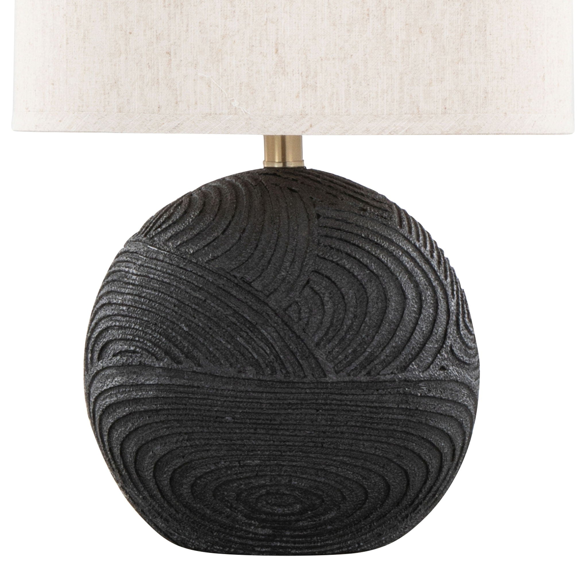 Kona Table Lamp Set | Matte Black & Brass Accent Table Lamp Set of 2