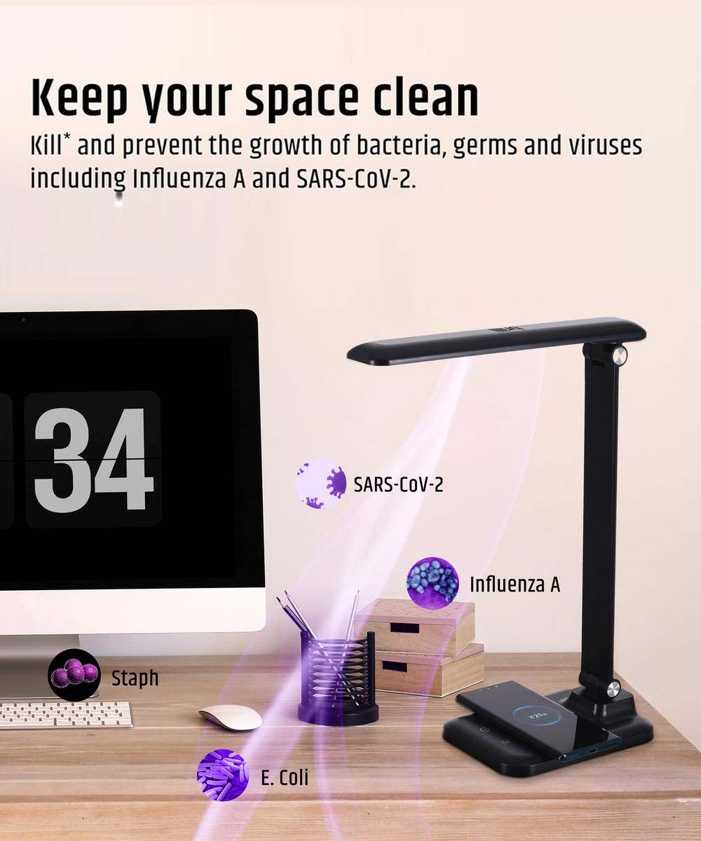 Bright Clean Antimicrobial LED Desk Lamp