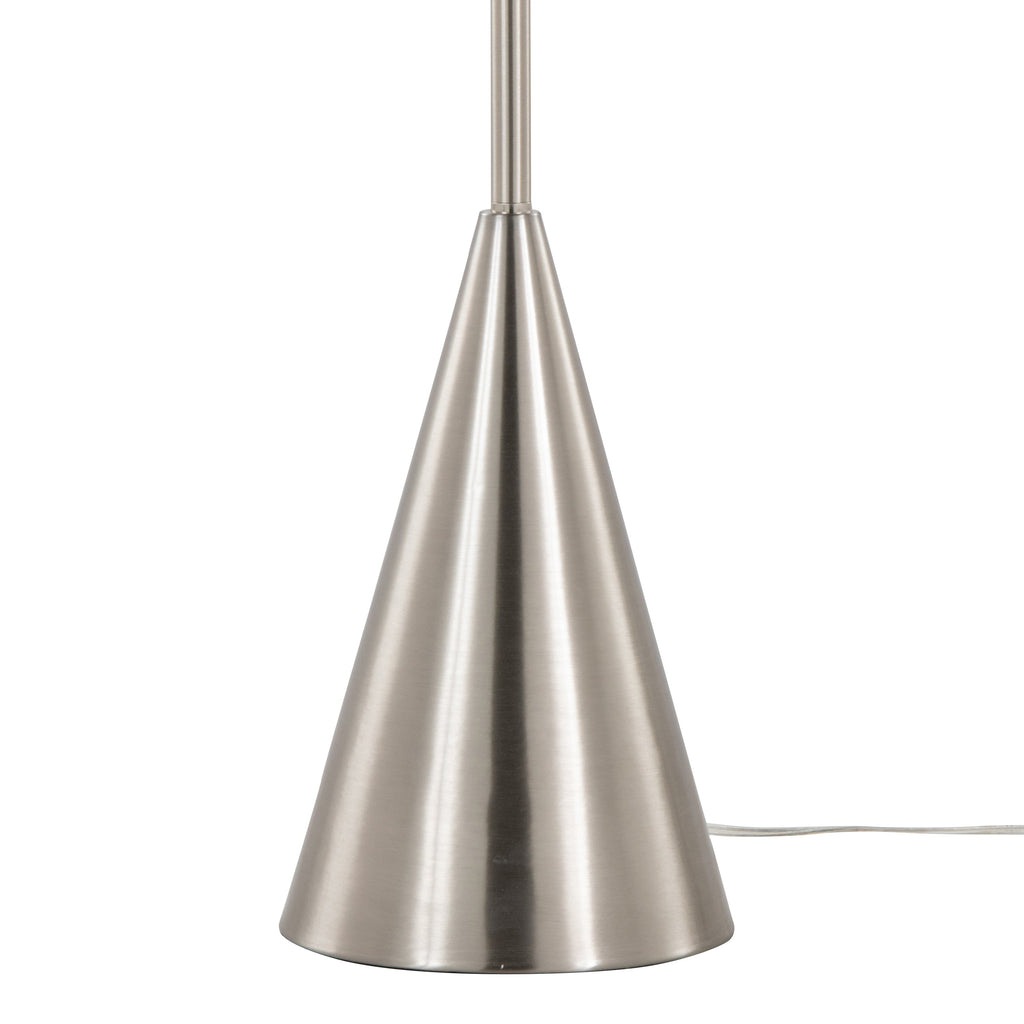 64" Contemporary Metal Floor Lamp in Brushed Nickel