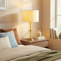 Echo Clear Glass Table Lamp | Clear Glass & Brushed Nickel Contemporary Table Lamp