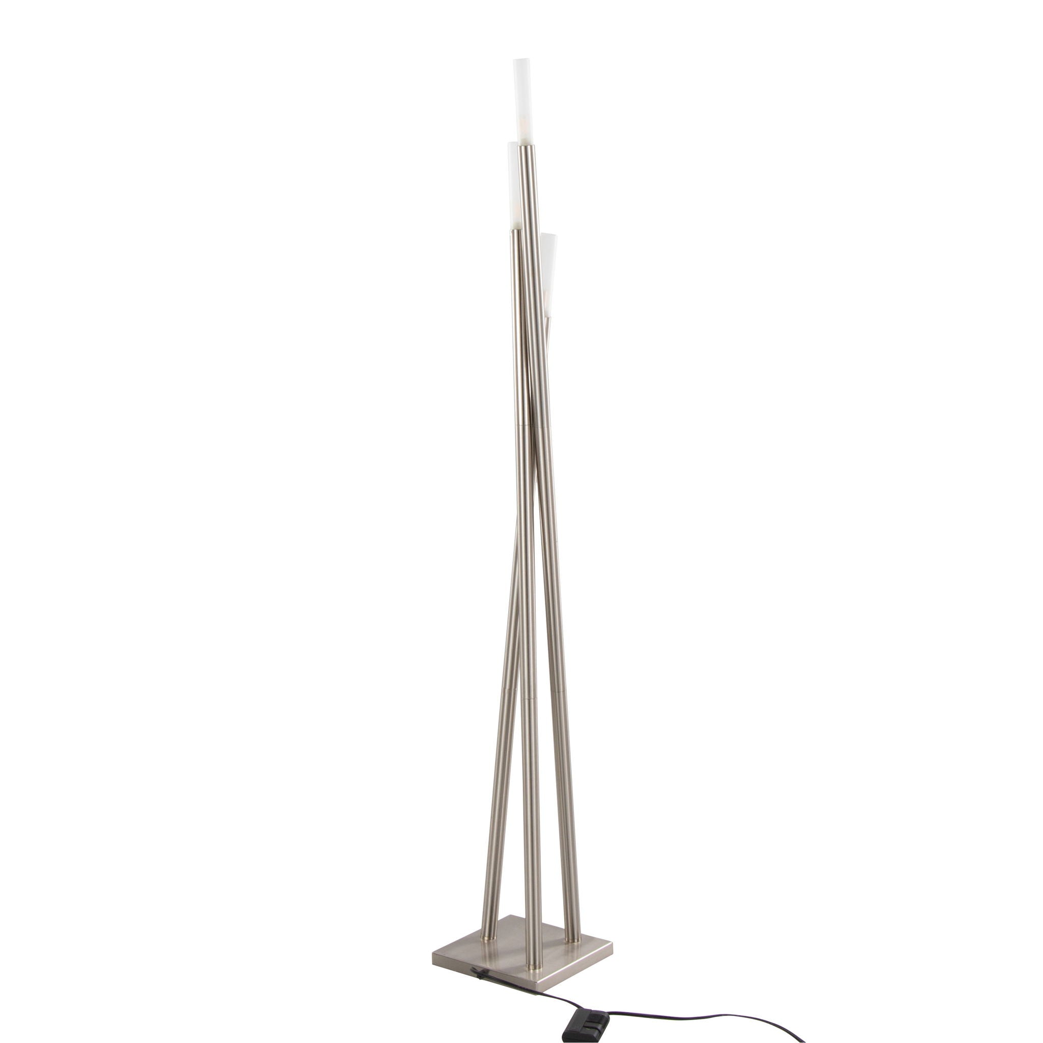 Icicle Contemporary Floor Lamp | Frosted Cylinder Sconce Contemporary Floor Lamp