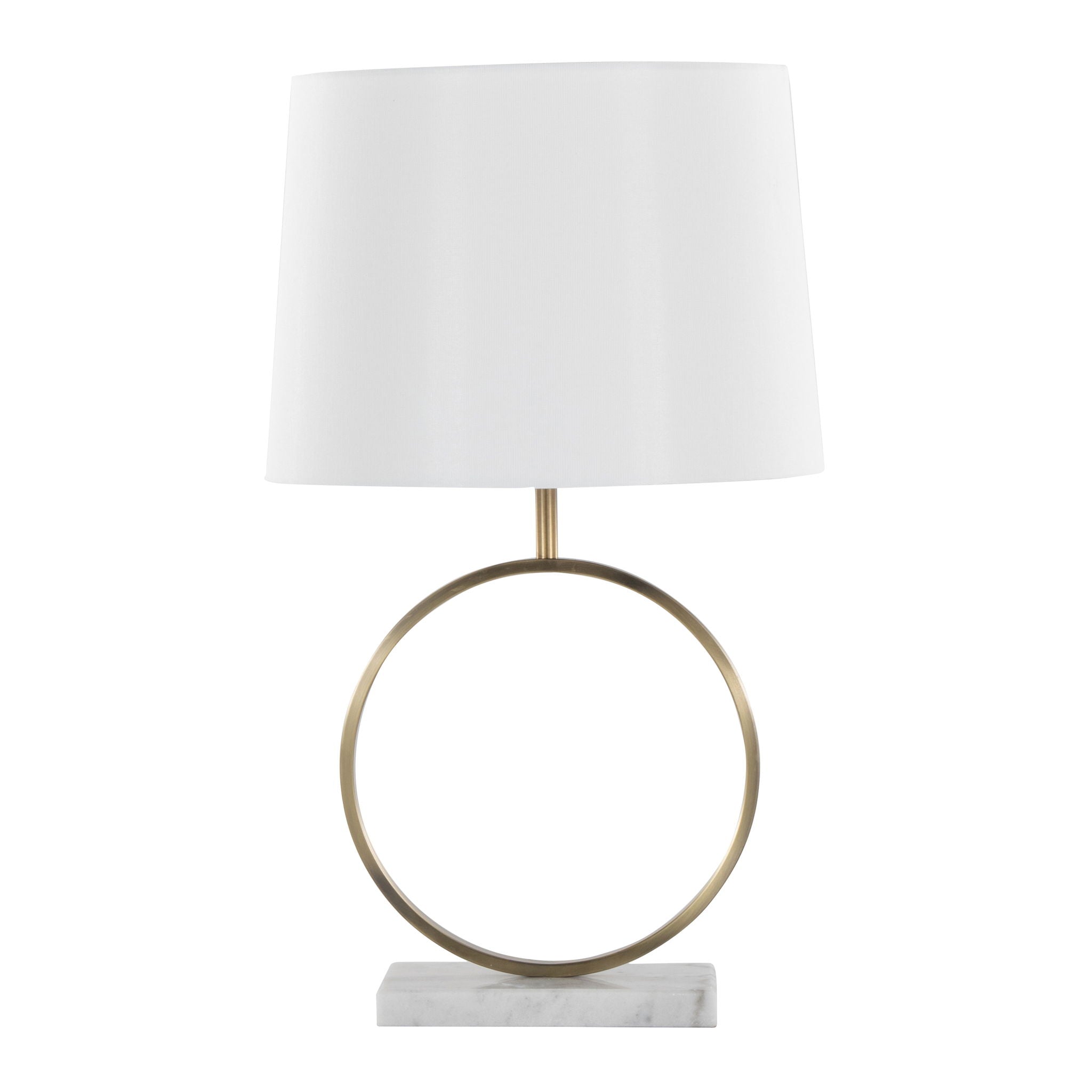 Moon Table Lamp | Marble Base & Gold Ring Contemporary Table Lamp