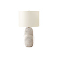 Beehive Resin Table Lamp | Ridged Cream Resin Transitional Table Lamp
