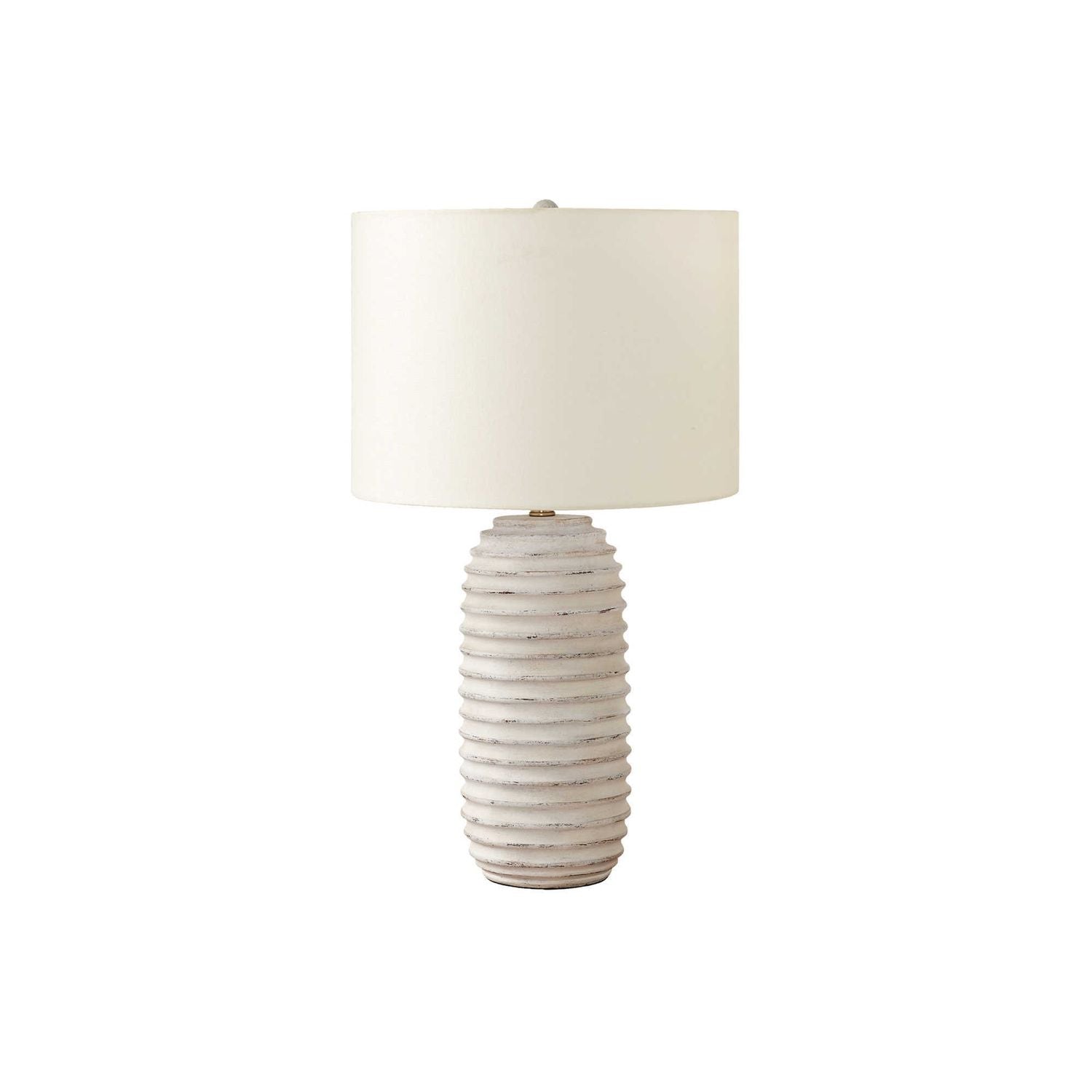 Beehive Resin Table Lamp | Ridged Cream Resin Transitional Table Lamp