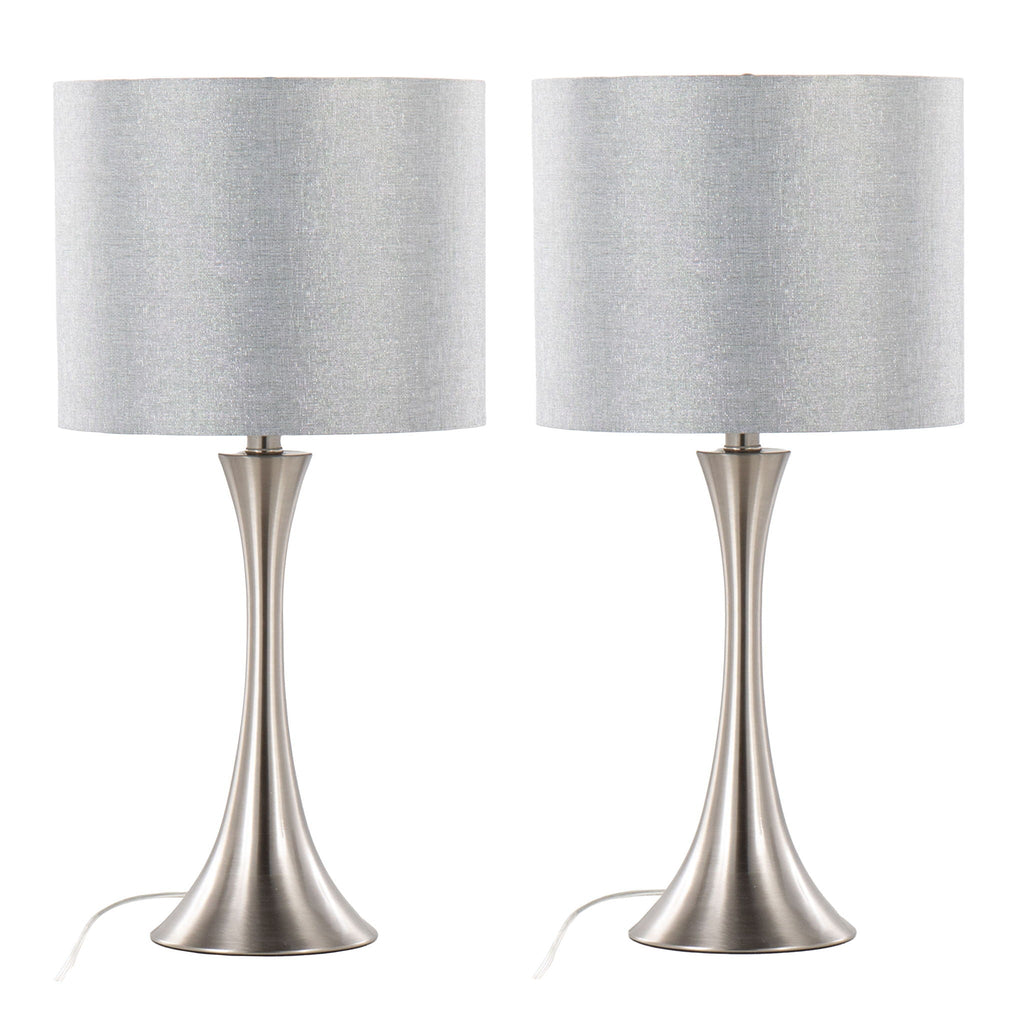 Lenuxe Semi Gloss Table Lamp Set | Hourglass Table Lamp Set of 2