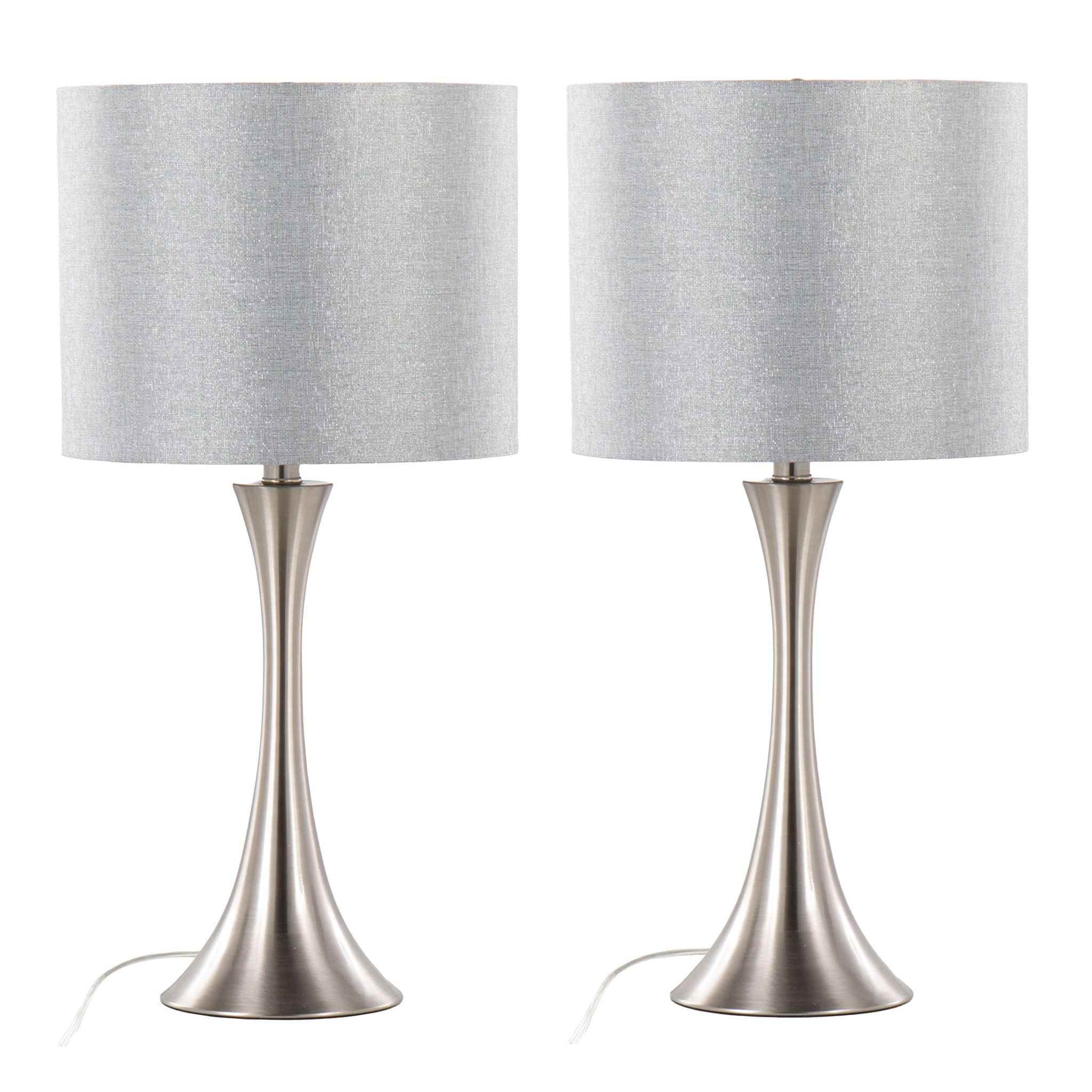 Lenuxe Semi Gloss Table Lamp Set | Hourglass Table Lamp Set of 2