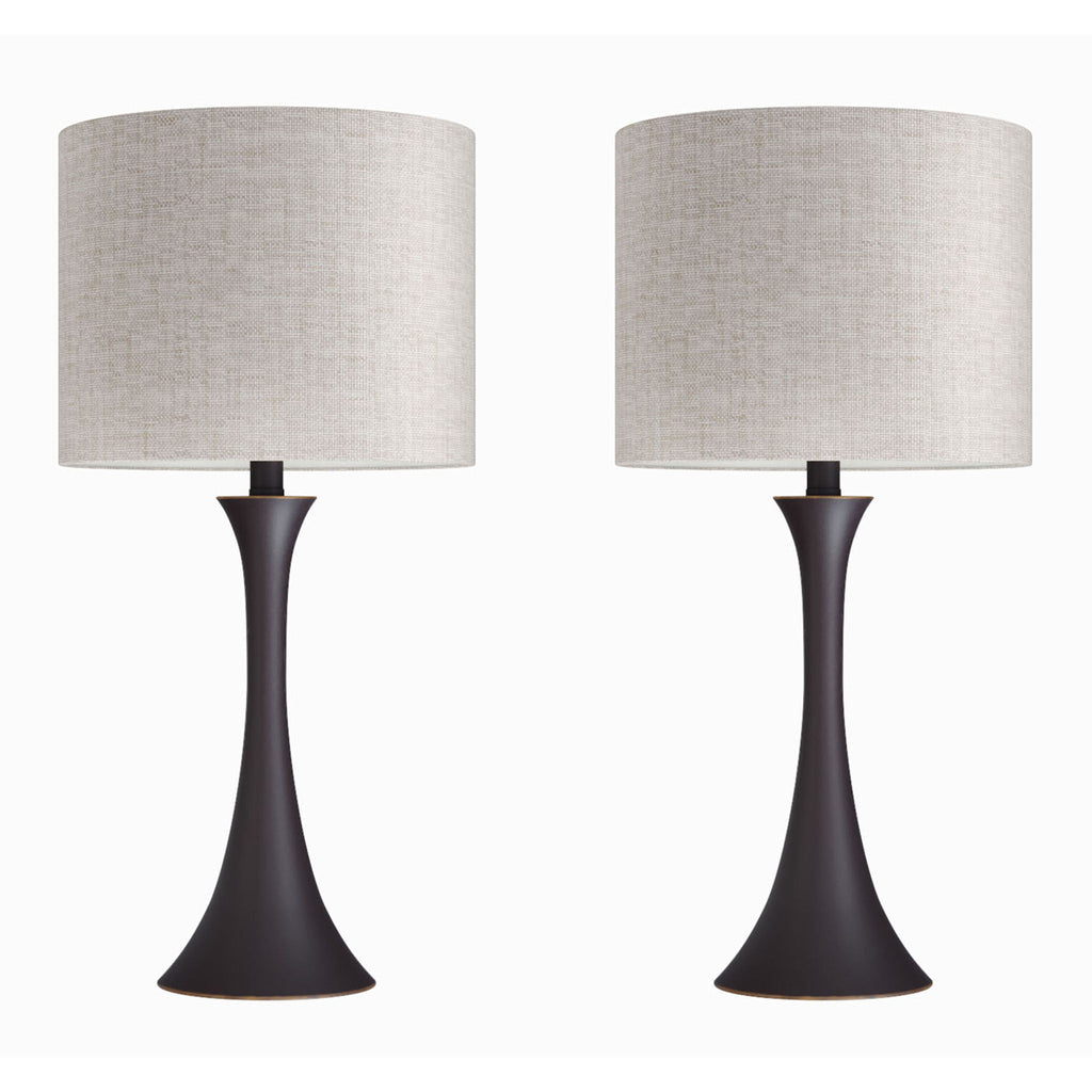 Lenuxe Hourglass Table Lamp Set | Contemporary Table Lamp Set of 2