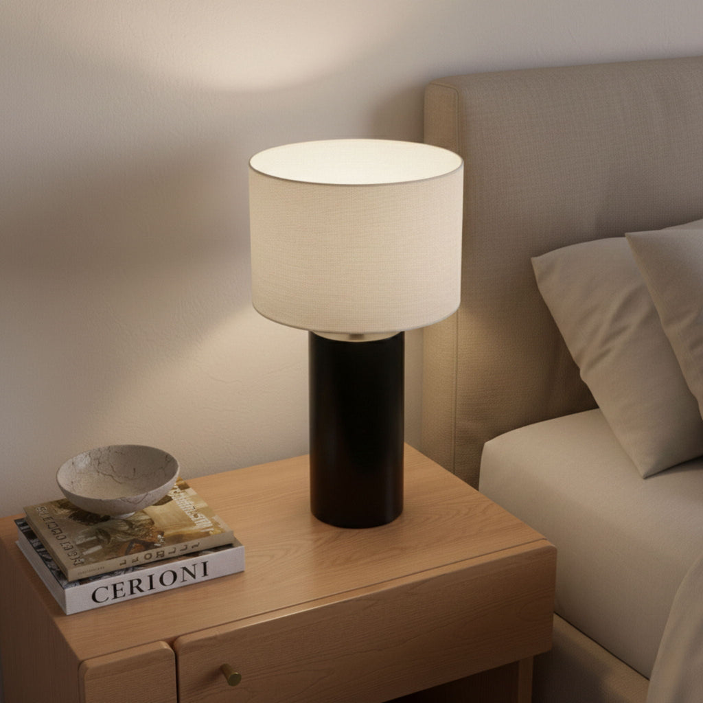 Aura Table Lamp | Sleek Black Block Base Contemporary Table Lamp