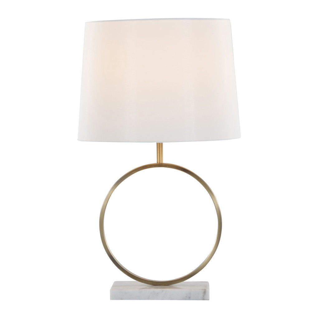 Moon Table Lamp | Marble Base & Gold Ring Contemporary Table Lamp