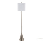 64" Contemporary Metal Floor Lamp in Brushed Nickel
