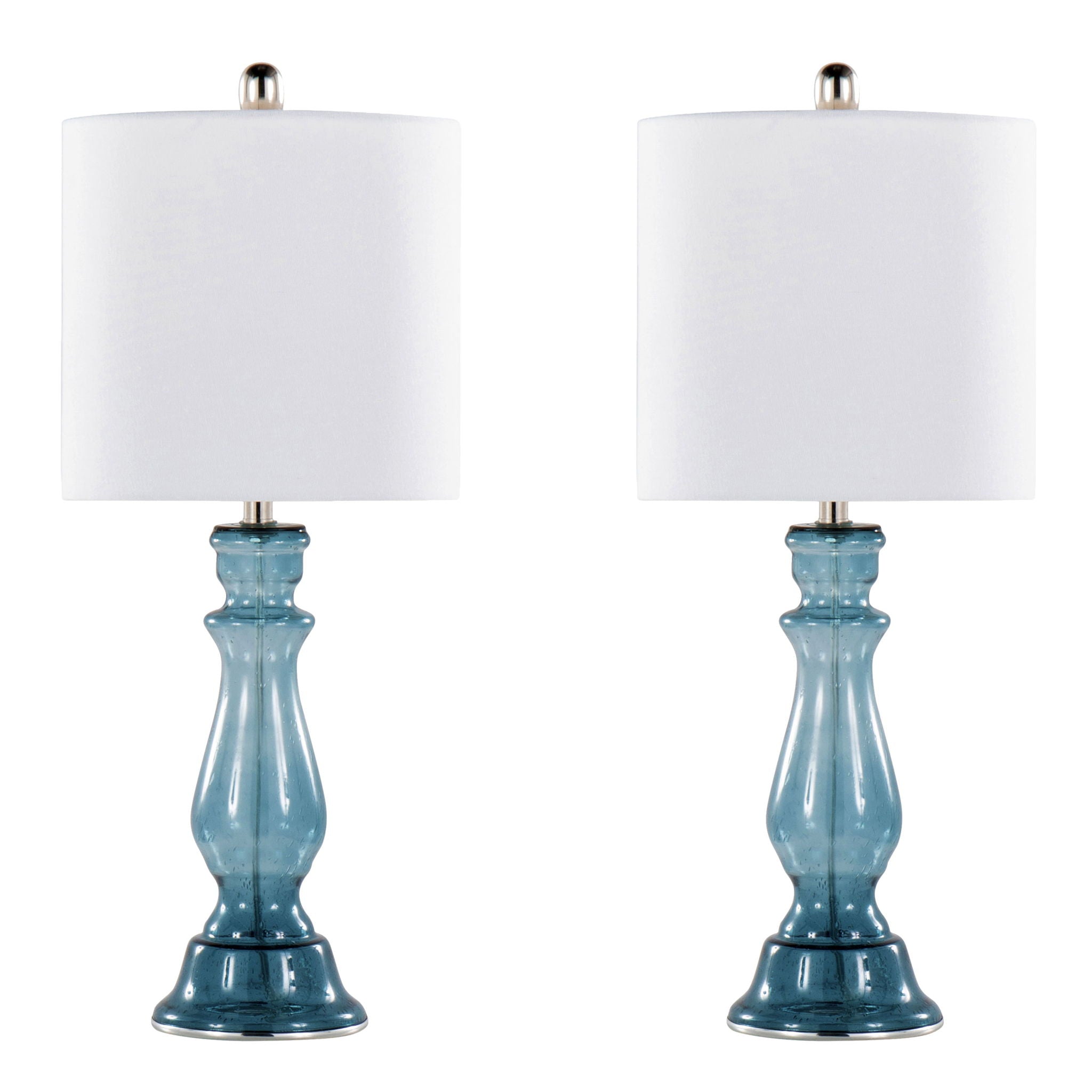 Bishop Balustrade Glass Table Lamp Set | Classic Contemporary Table Lamp Set of 2